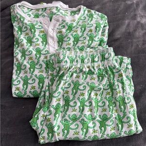 Roller Rabbit Green Monkey Print Pajama Set